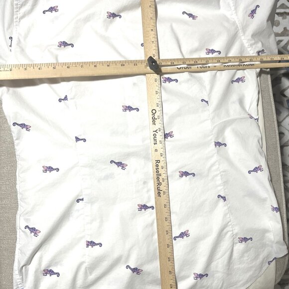 Bonobos White CASUAL button Front shirt Alligator Print Short Sleeve Men's LG - Picture 5 of 7